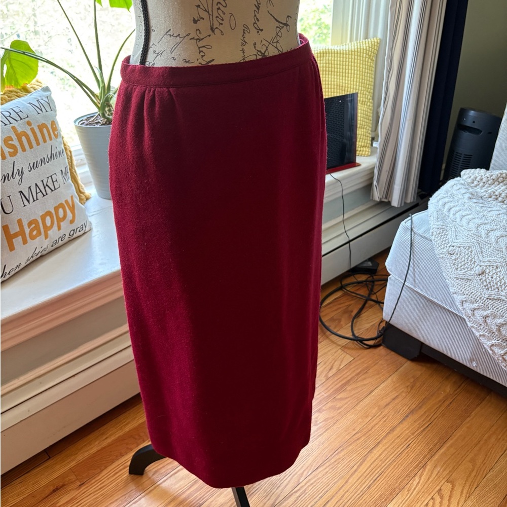 Vintage Red Wool straight skirt JG Hook 10